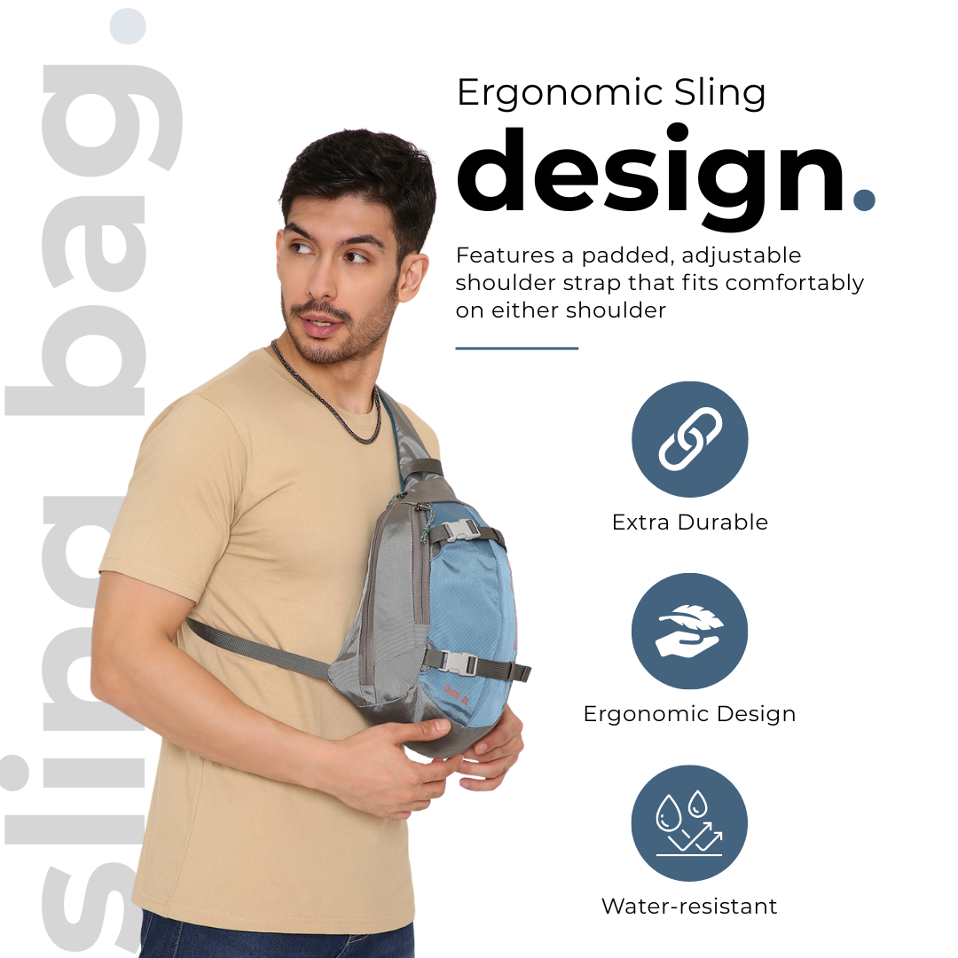 Core 8L Unisex Sling Bag - BlueAsh