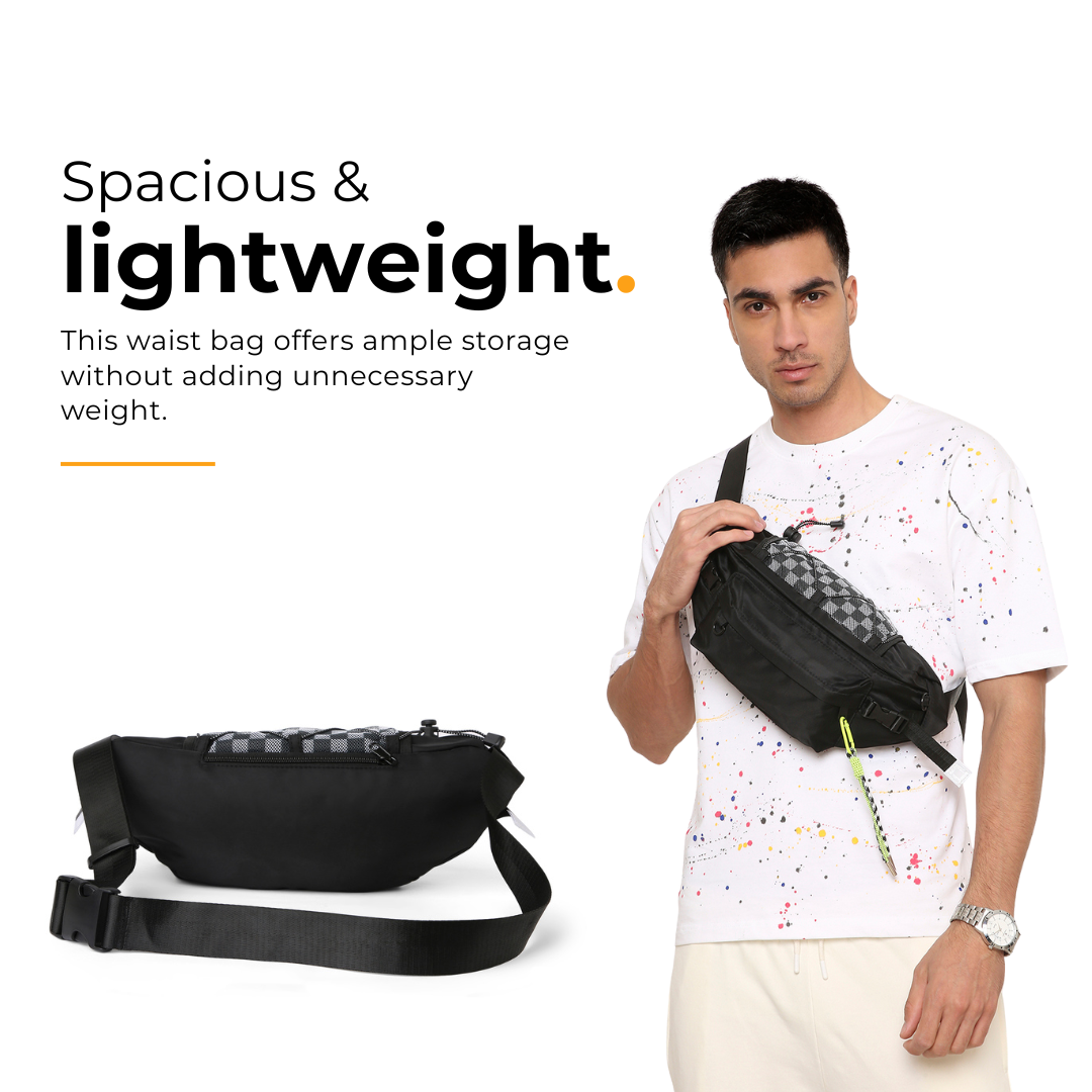 Checkermate Unisex Waist Bag - Black