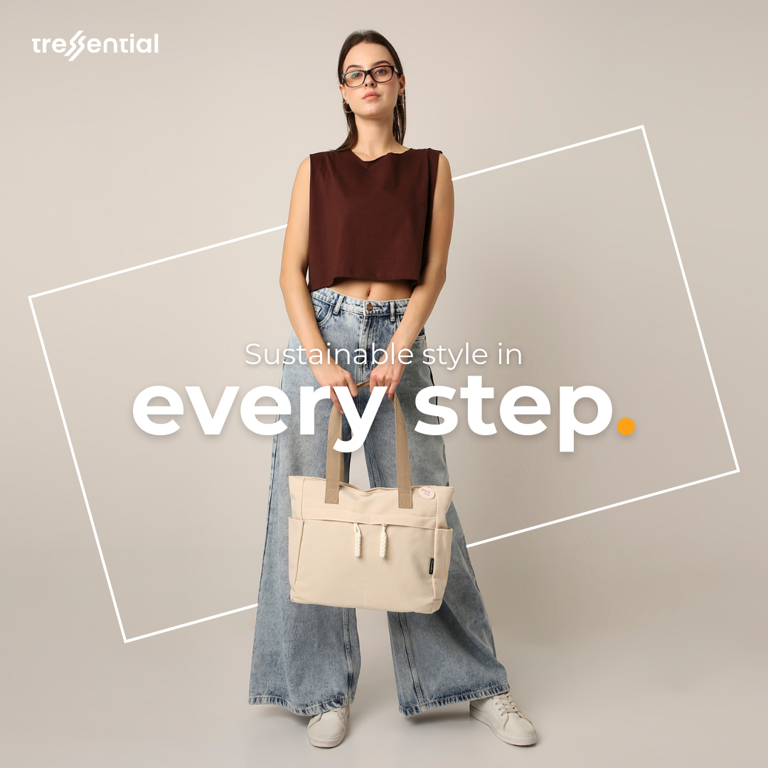 UrbanHandy Canvas Tote Bag For Women-Ivory