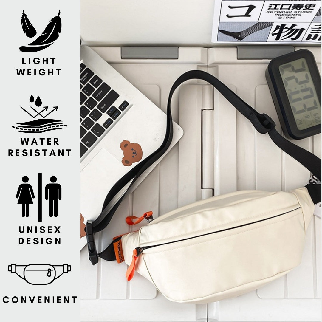 Tressential Unisex Waist Bag- White