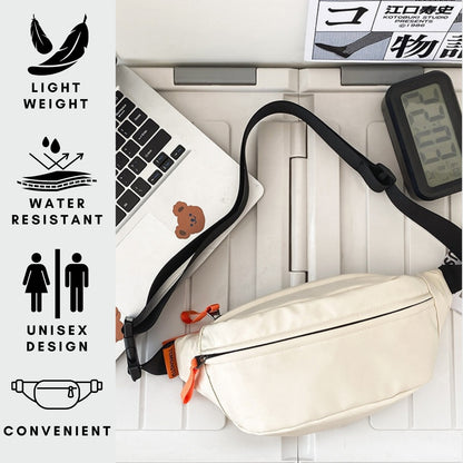 Tressential Unisex Waist Bag- White