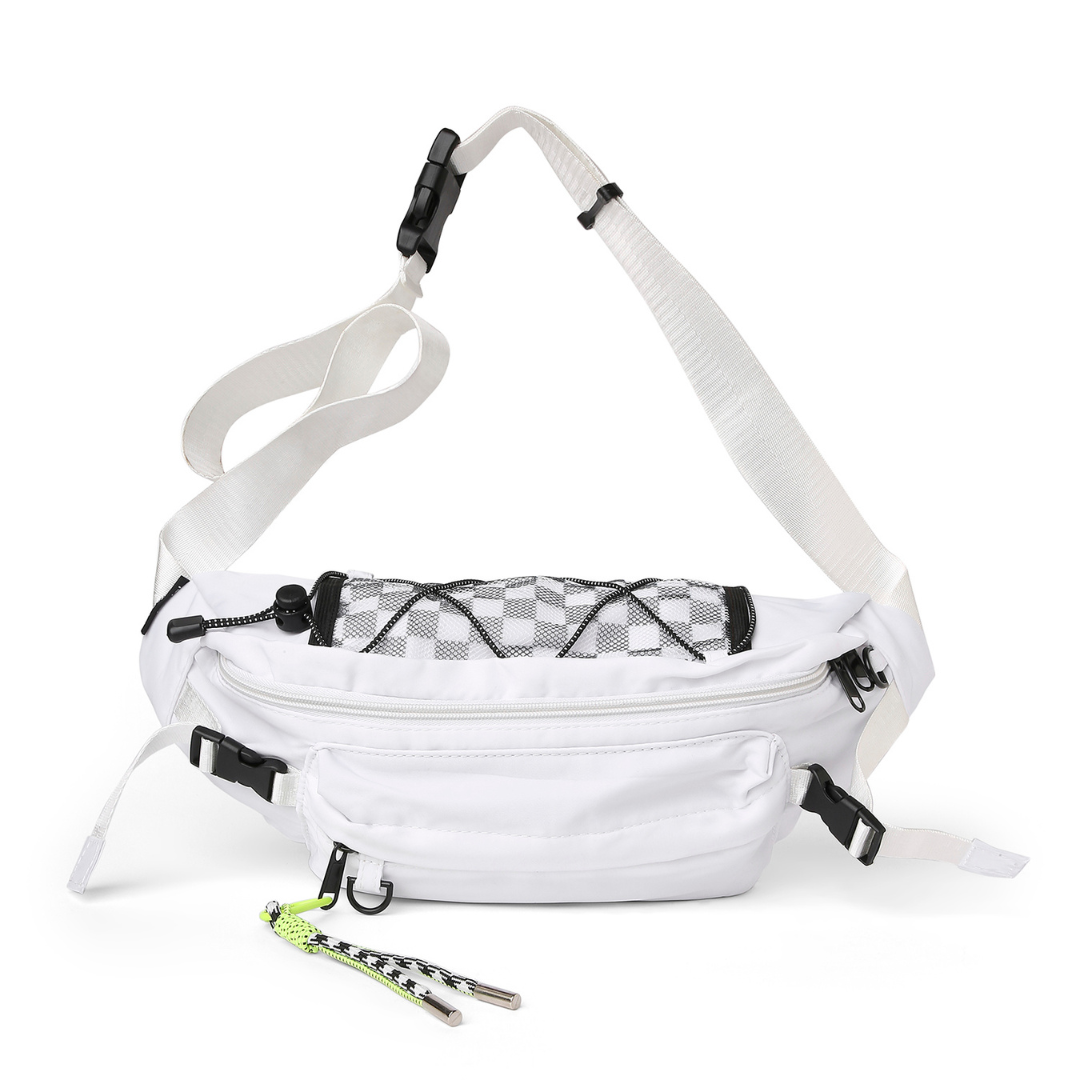Checkermate Unisex Waist Bag - White