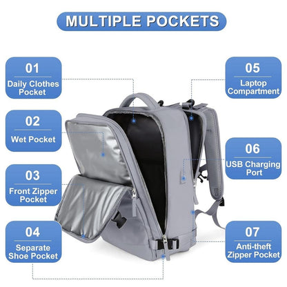 Unisex Travel Backpack-Grey