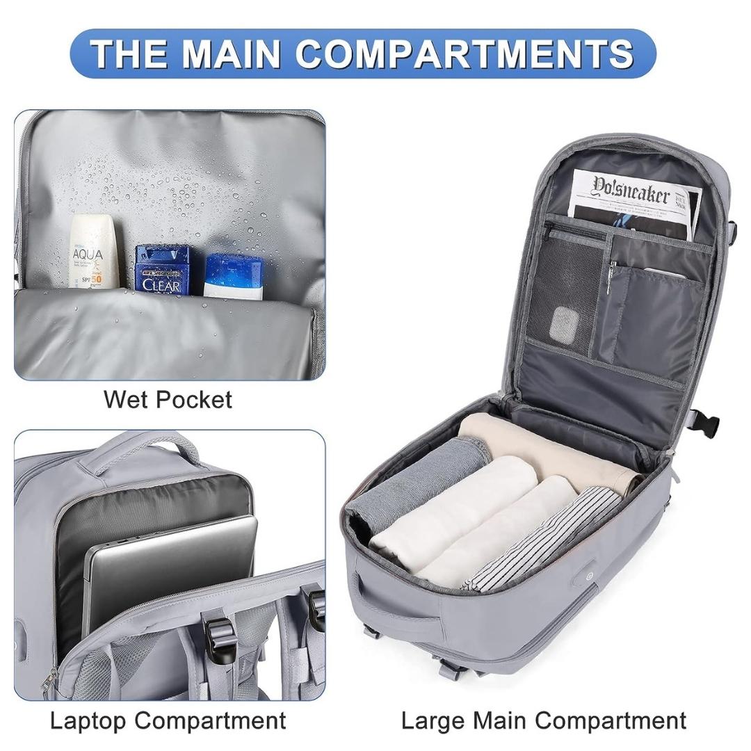 Unisex Travel Backpack-Grey
