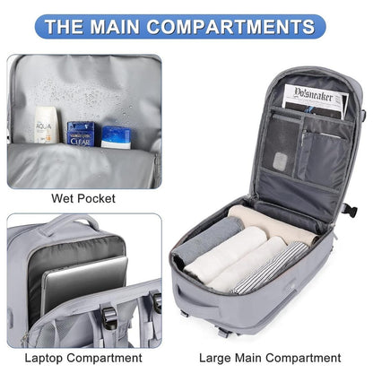 Unisex Travel Backpack-Grey
