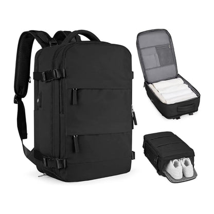 Unisex Travel Backpack-Black