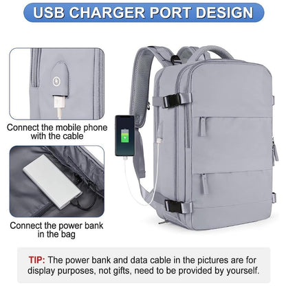 Unisex Travel Backpack-Grey