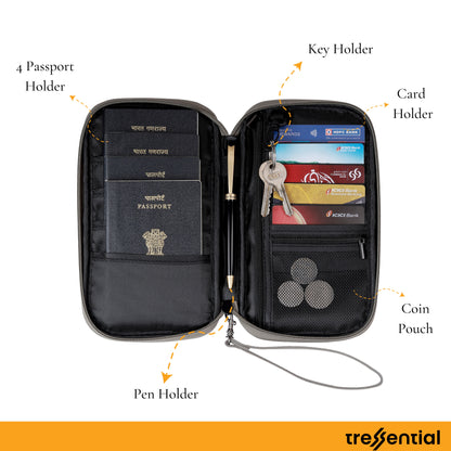 Passport Holder Travel Wallet-Grey