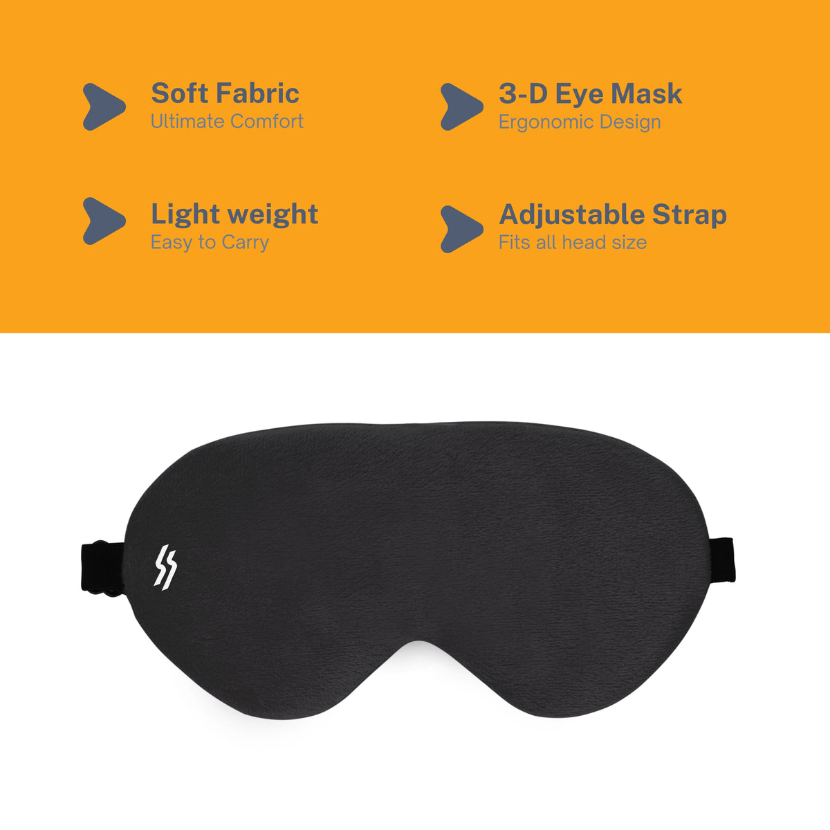 Travel Eye Mask - Black - Hover Image