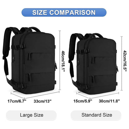 Unisex Travel Backpack-Black