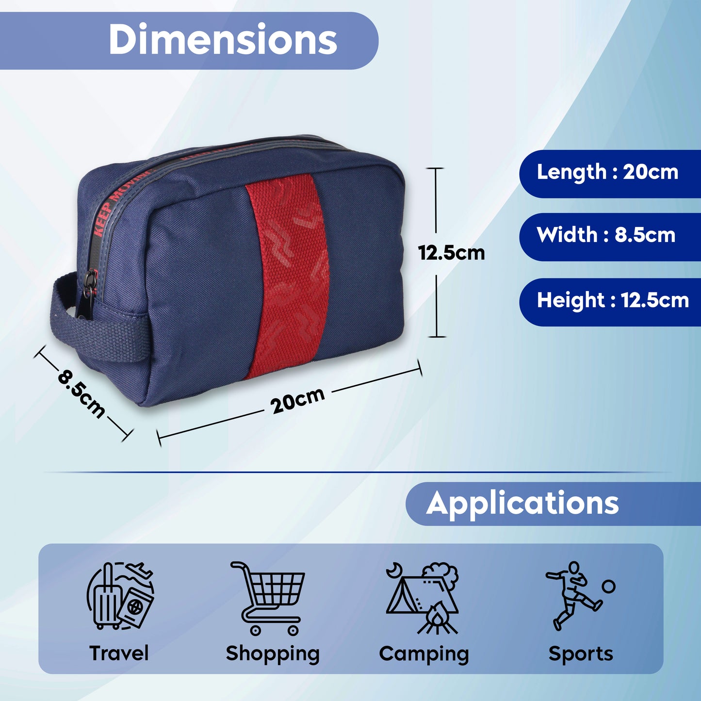Tressential Toiletry Bag for Men & Women- Navy Blue
