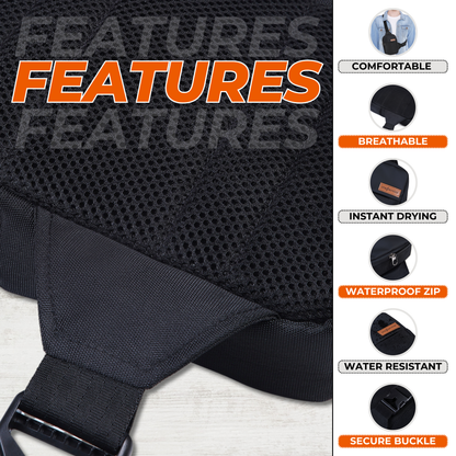 Unisex Crossbody Sling Bag- Black