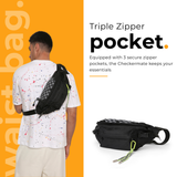 Checkermate Unisex Waist Bag - Black