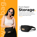 StreetSnap Unisex Waist Bag - Black