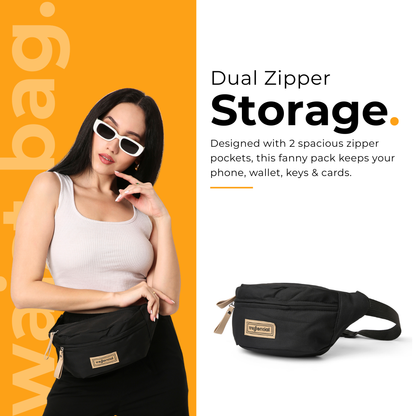 StreetSnap Unisex Waist Bag - Black