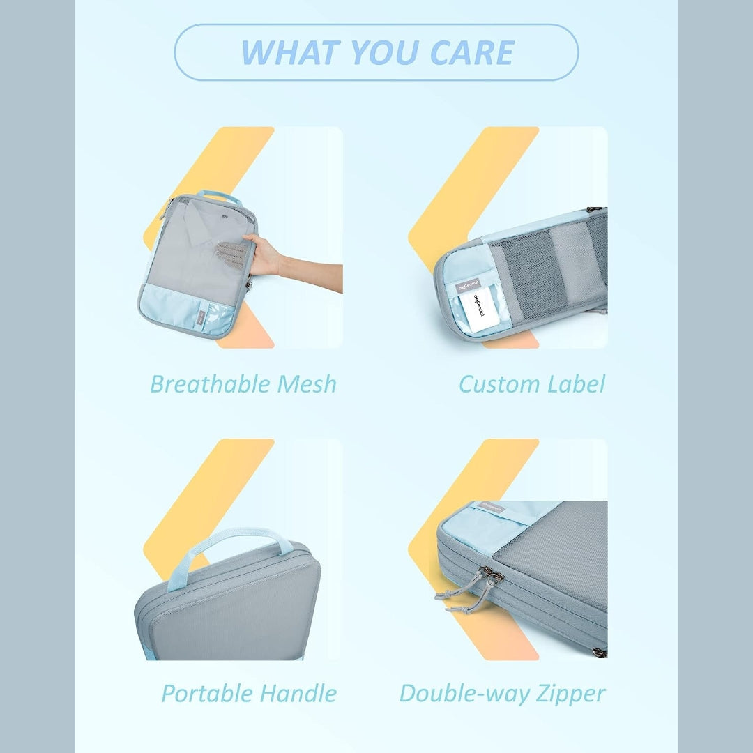 Travel Compression Packing Cubes- Blue