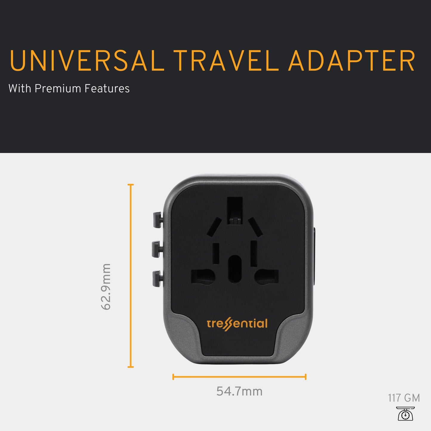 Universal Travel Adapter- Black