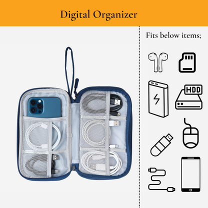 Electronics Travel Organizer Pouch- Black