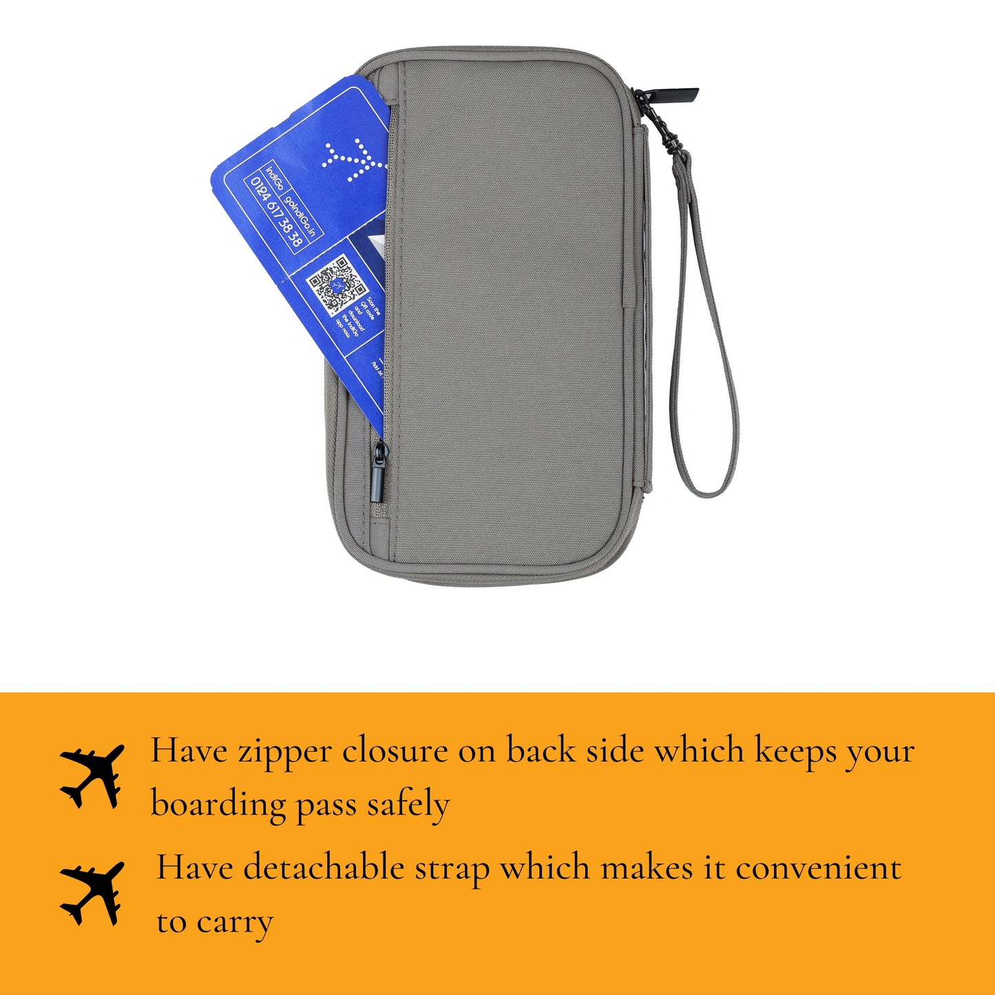 Passport Holder Travel Wallet-Grey