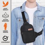 Unisex Crossbody Sling Bag- Black