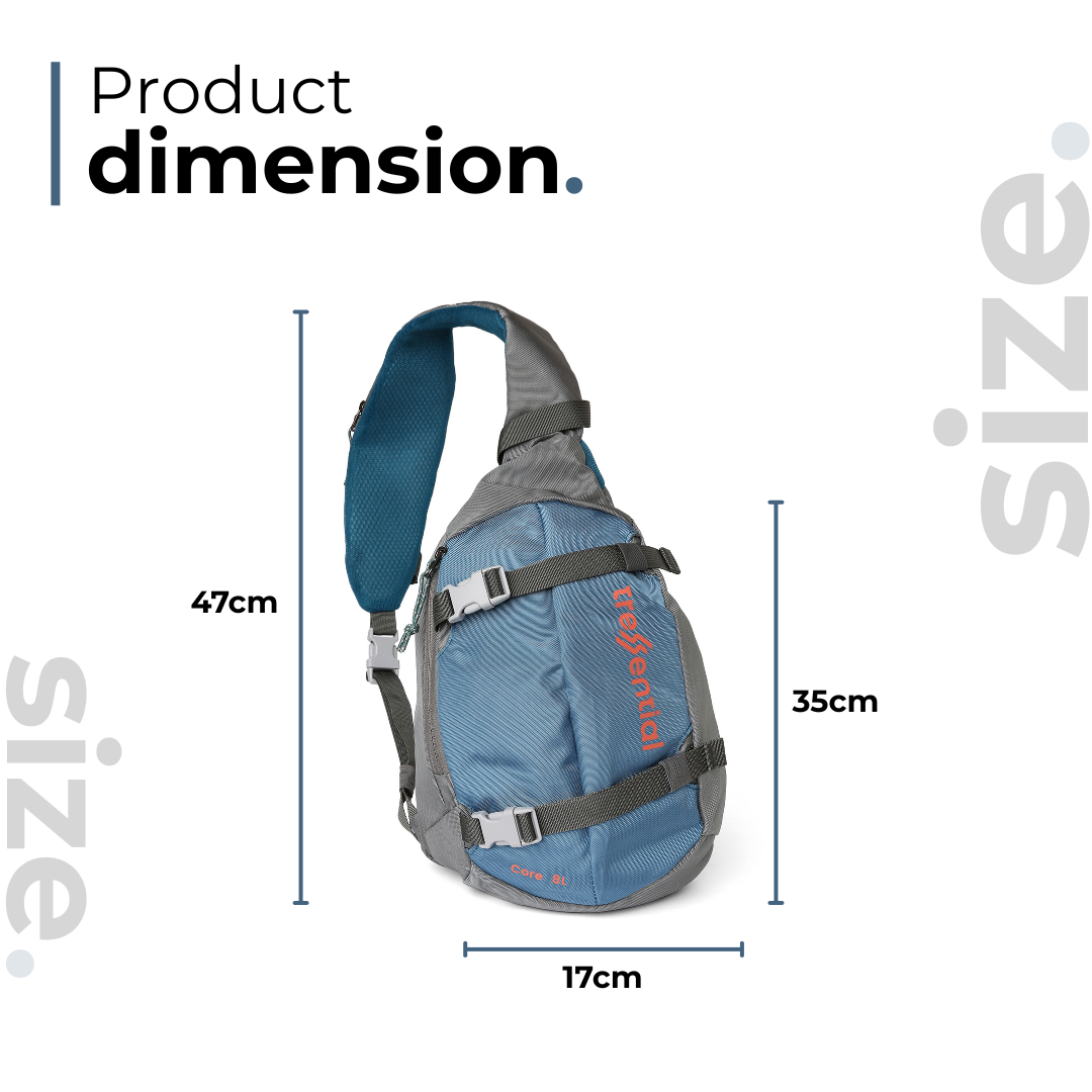 Core 8L Unisex Sling Bag - BlueAsh