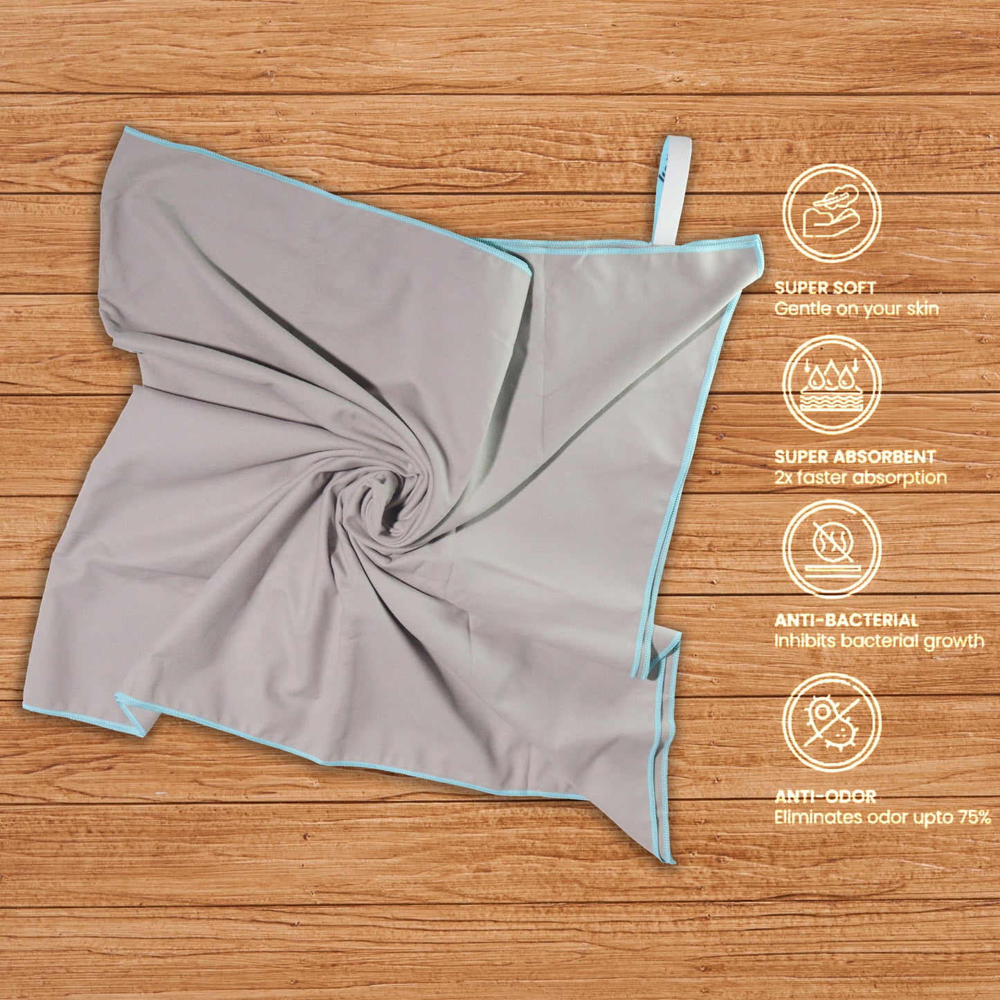 Microfibre Travel Towel- Grey
