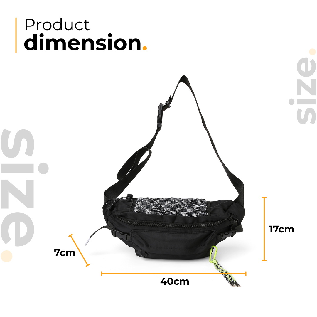 Checkermate Unisex Waist Bag - Black
