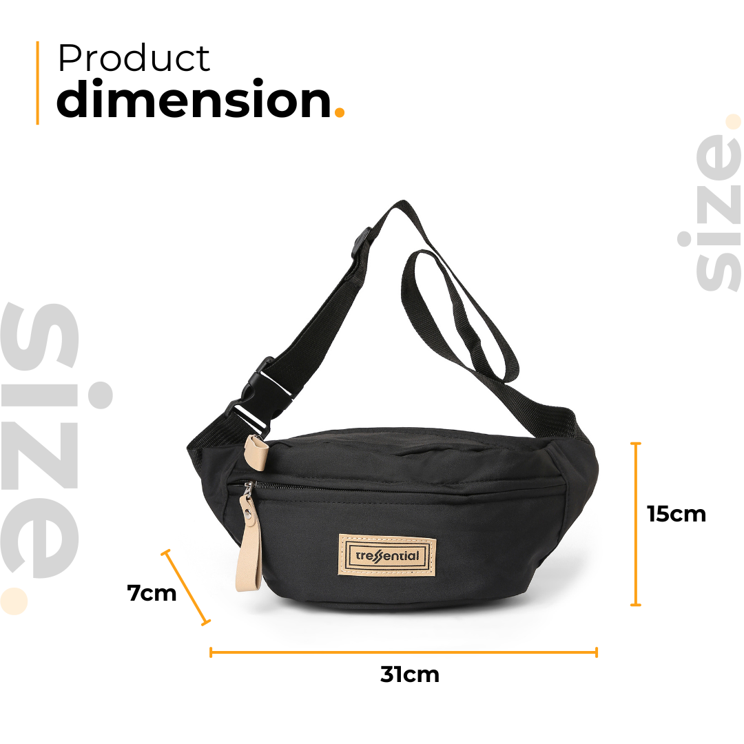 StreetSnap Unisex Waist Bag - Black