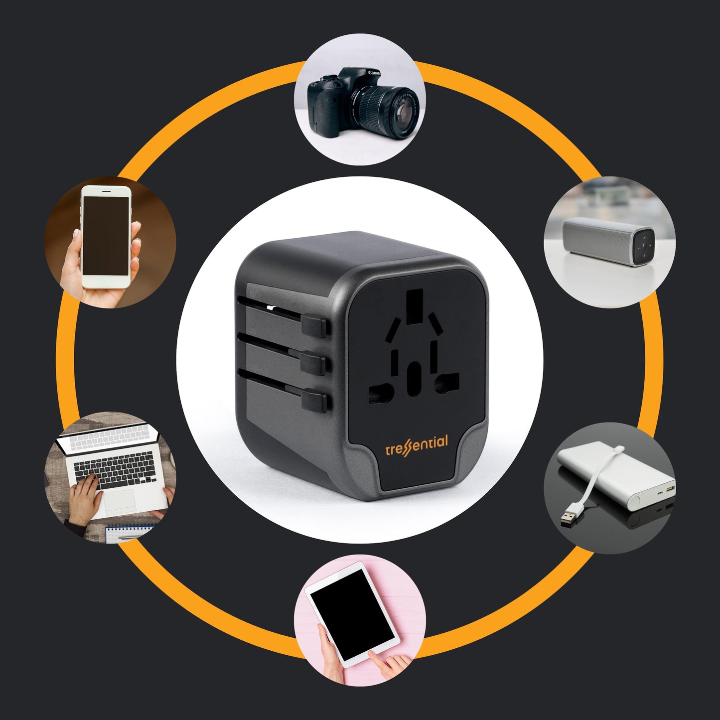 Universal Travel Adapter- Black
