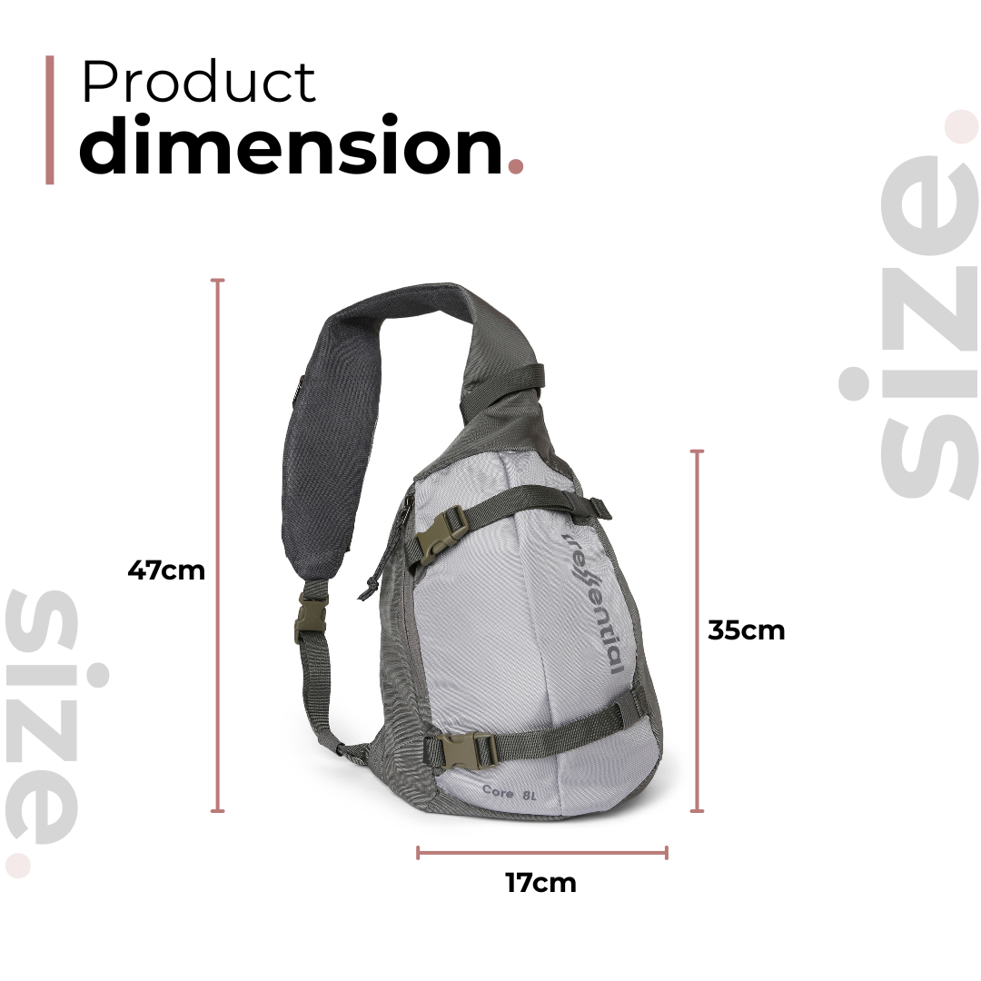 Core 8L Unisex Sling Bag - SlateBlack