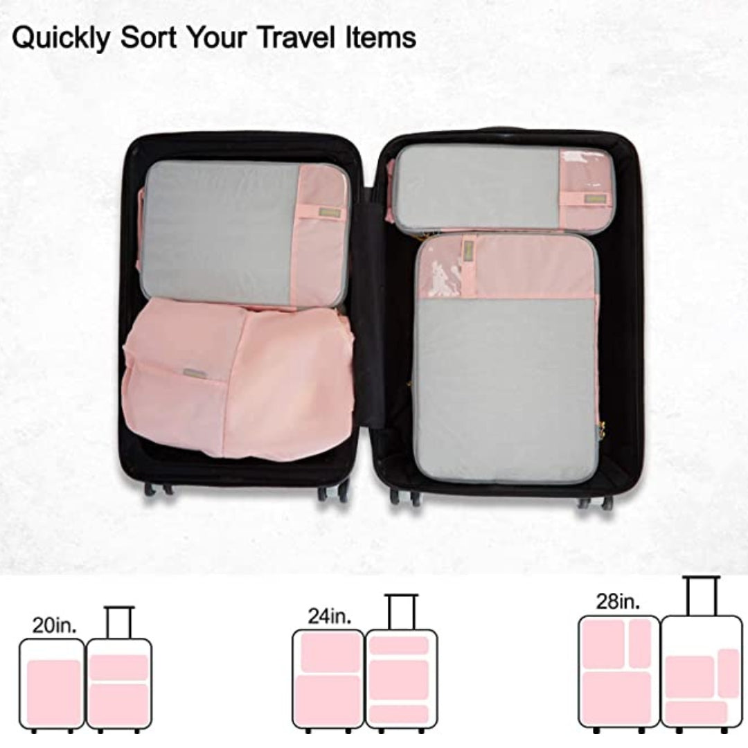 Travel Compression Packing Cubes- Pink