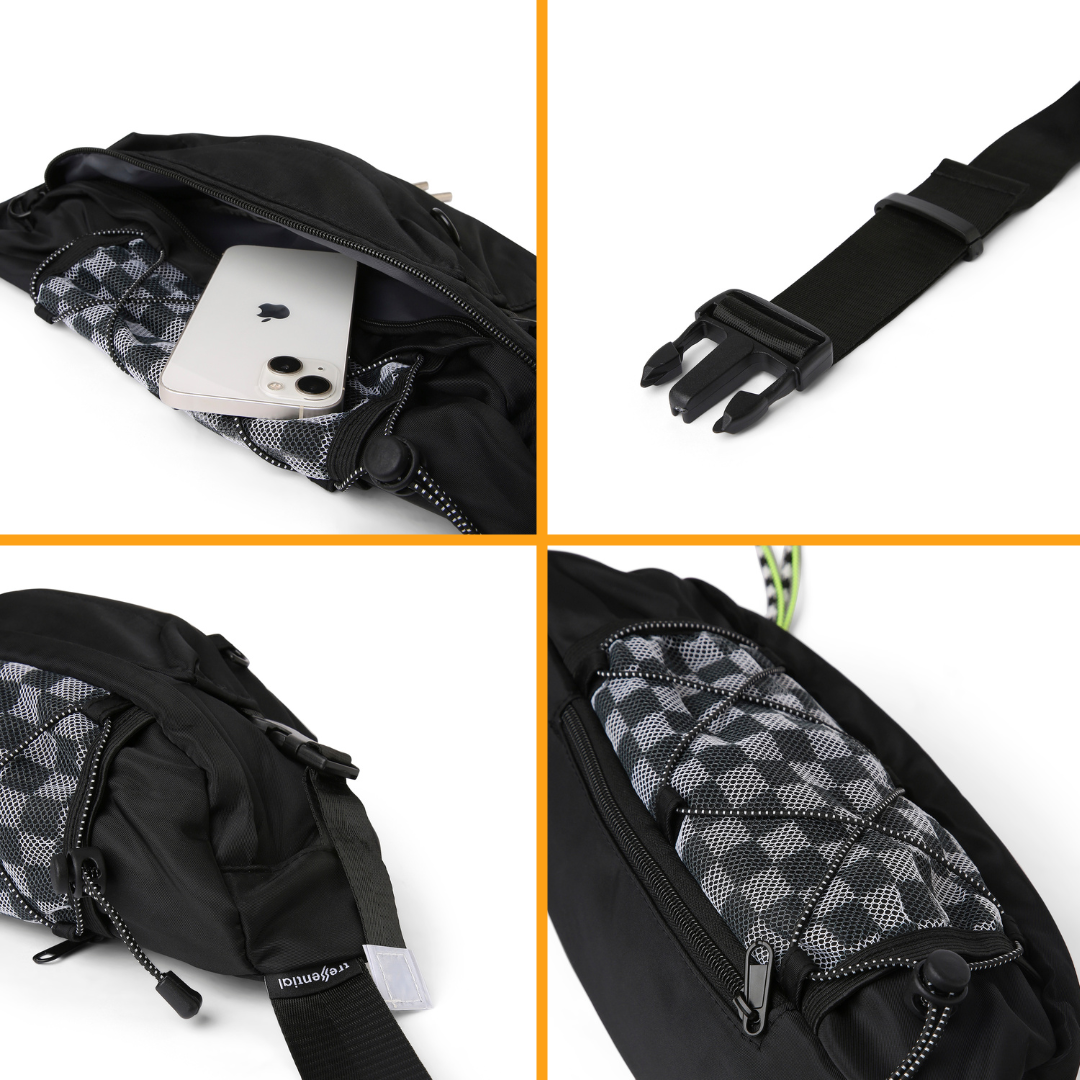 Checkermate Unisex Waist Bag - Black