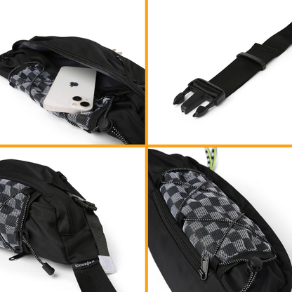 Checkermate Unisex Waist Bag - Black