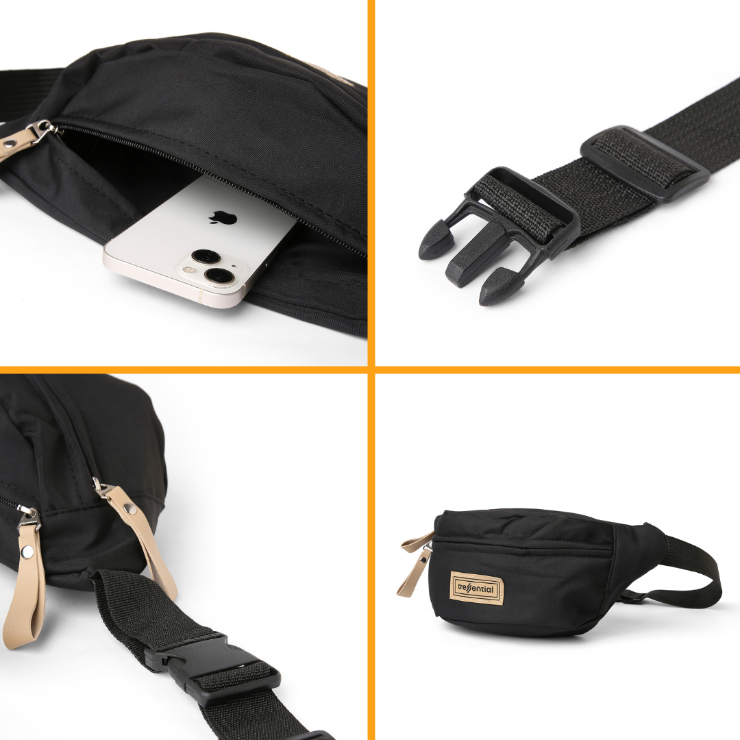 StreetSnap Unisex Waist Bag - Black