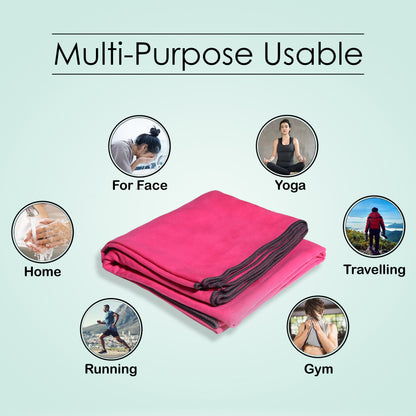 Microfibre Travel Towel- Dark Pink
