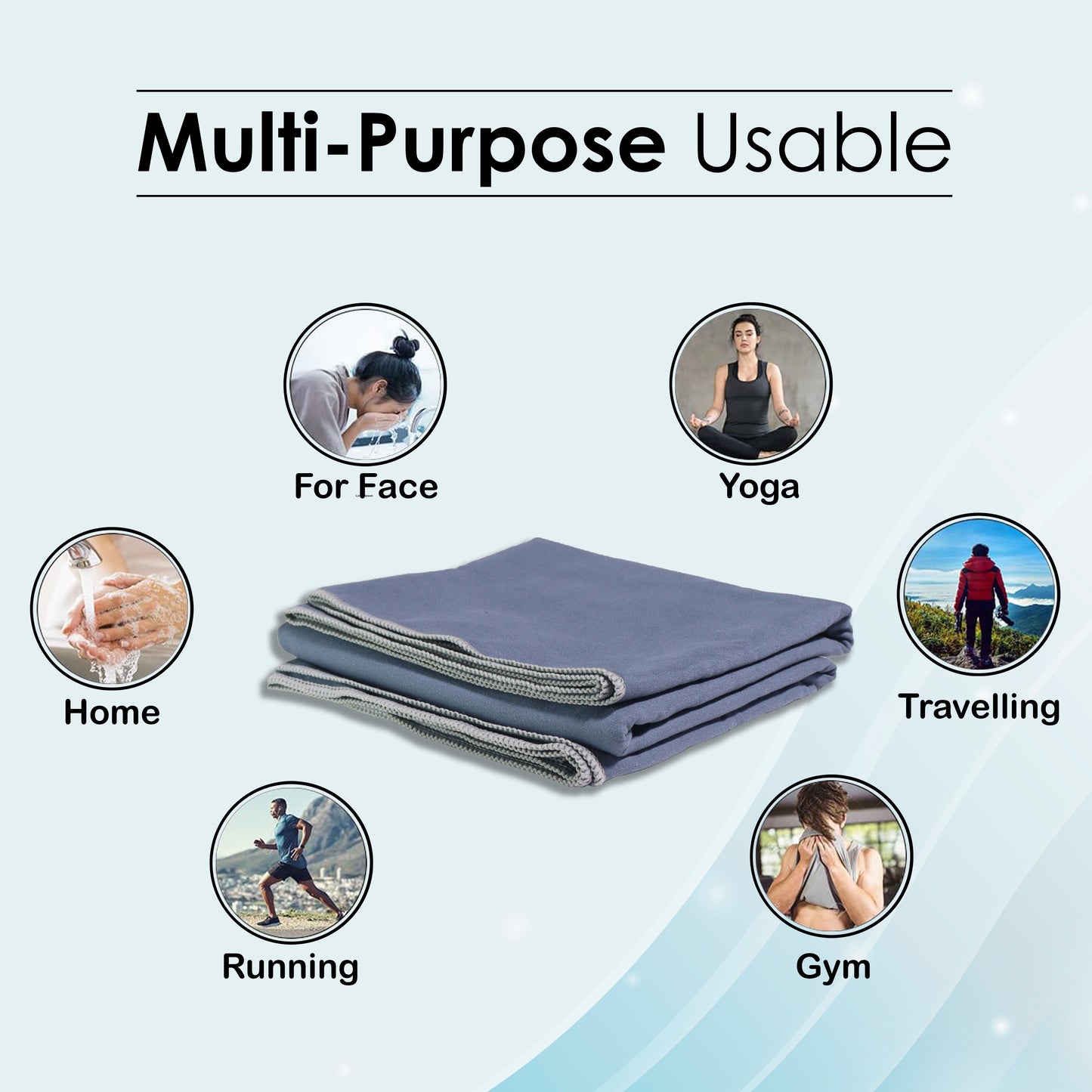 Microfibre Travel Towel- Navy Blue
