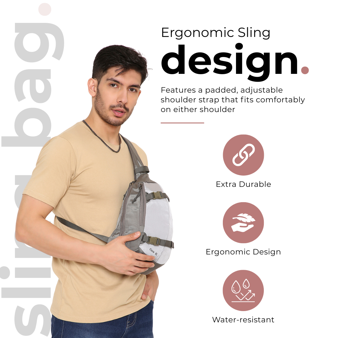 Core 8L Unisex Sling Bag - SlateBlack