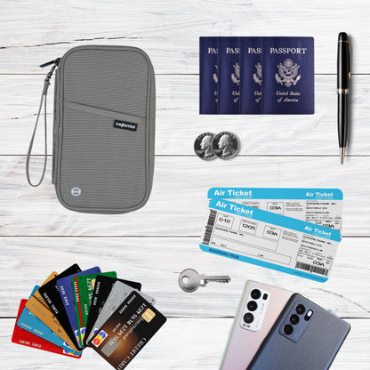 Passport Holder Travel Wallet-Grey