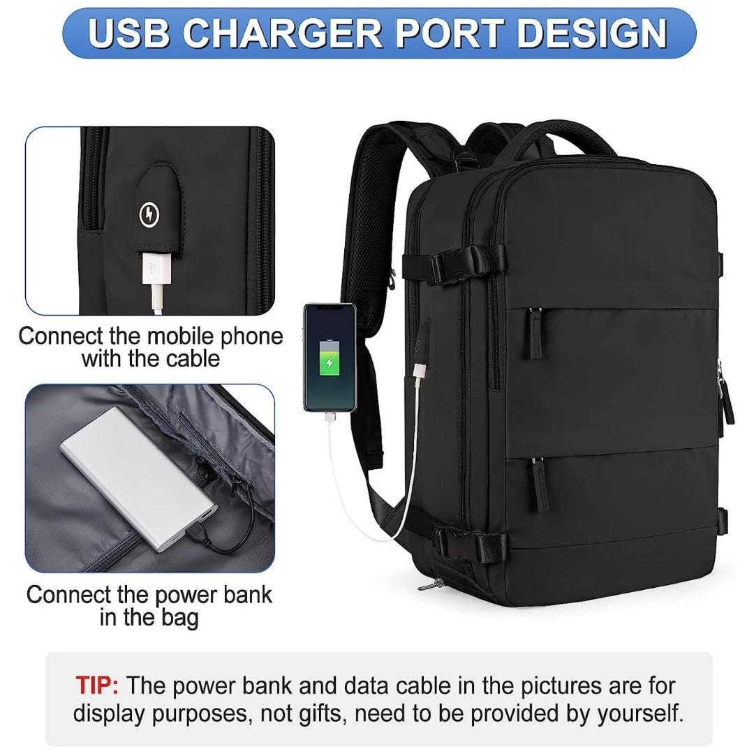 Unisex Travel Backpack-Black