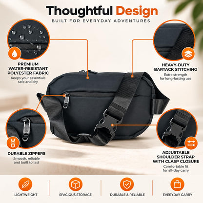 Tressential Travel Waist Bag | Cross Body Bag for Men Women