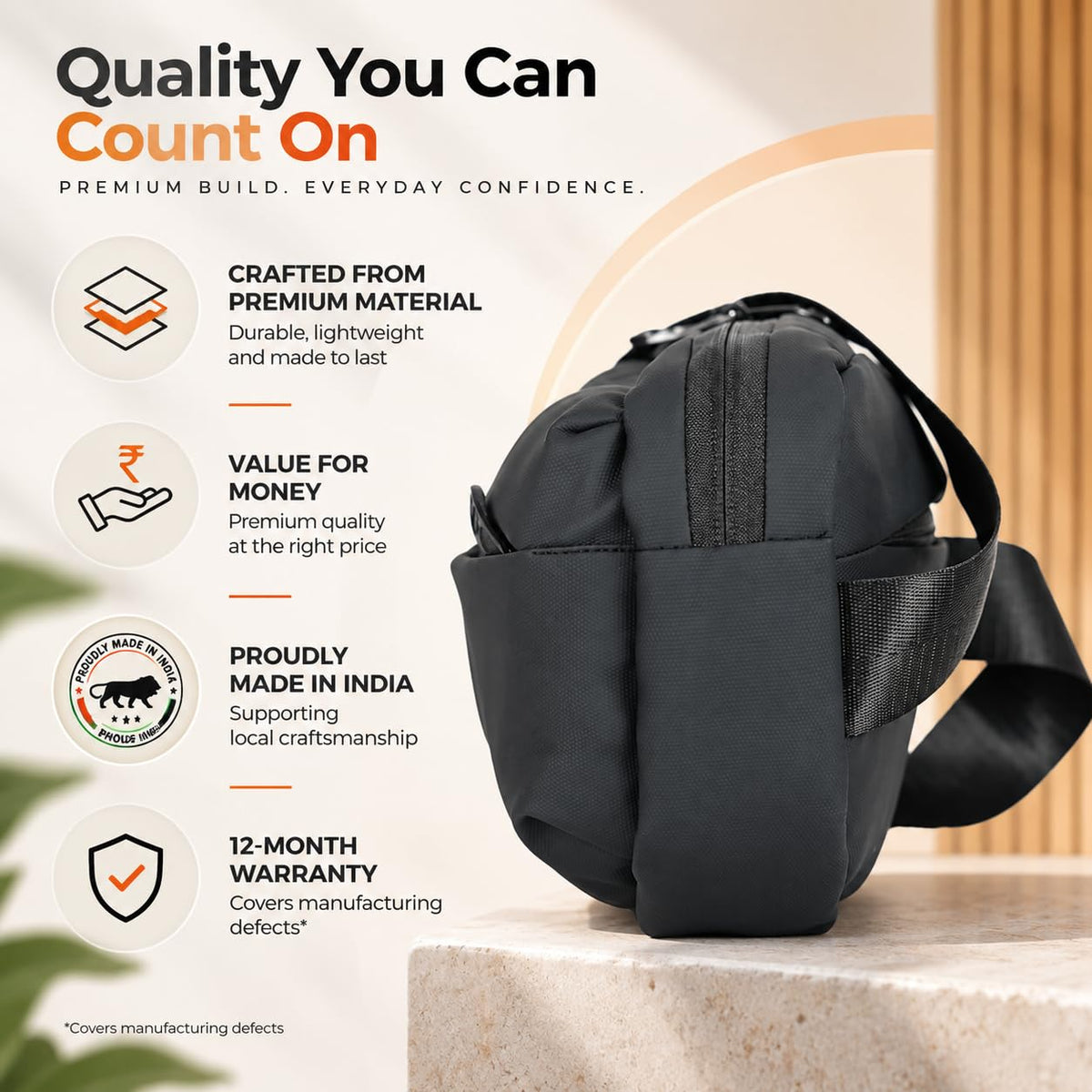 Tressential Travel Waist Bag | Cross Body Bag for Men Women