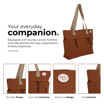 UrbanHandy Canvas Tote Bag For Women-Espresso