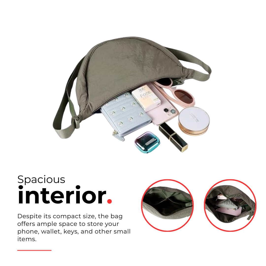 Crescent Half Moon Bag - Green