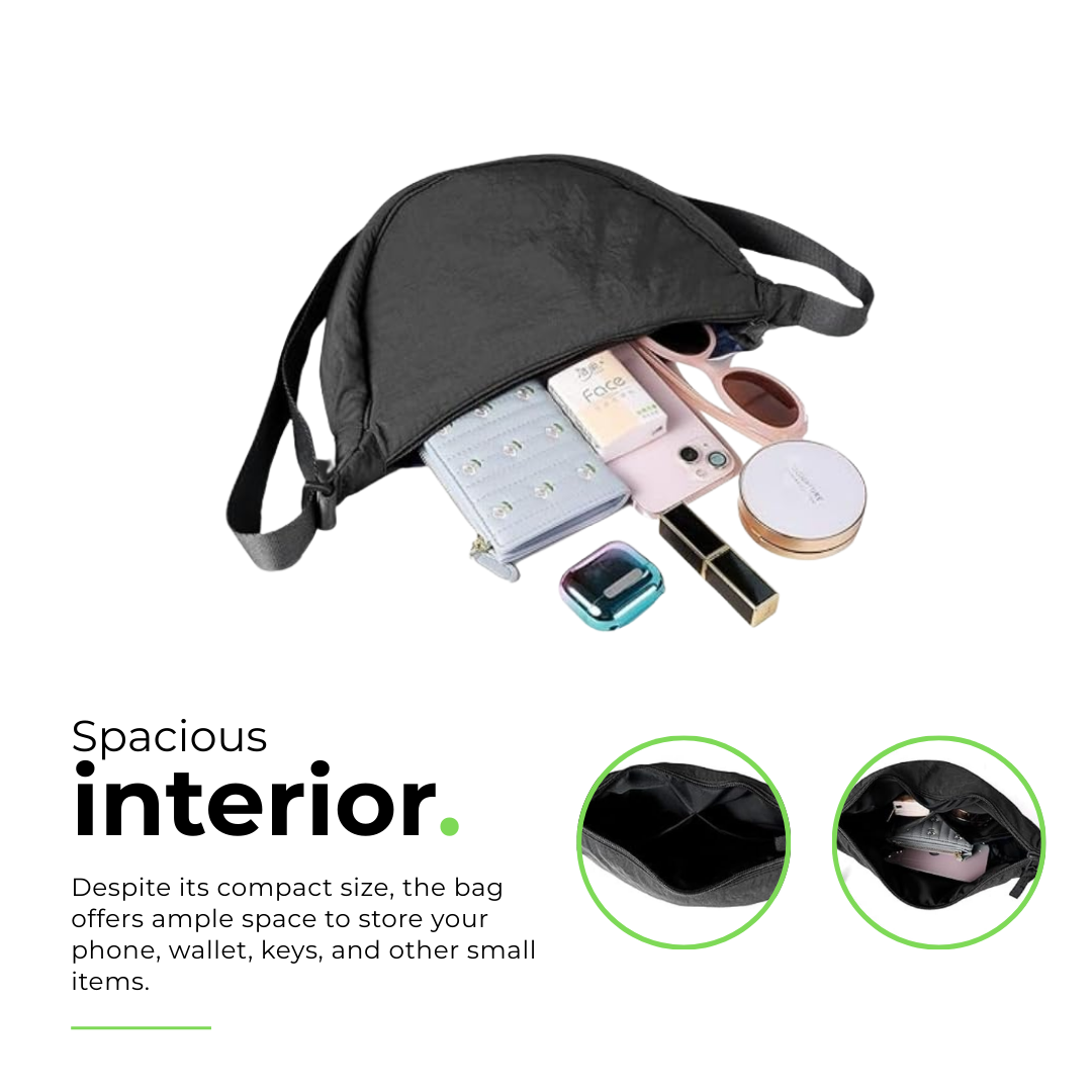 Crescent Half Moon Bag - Black