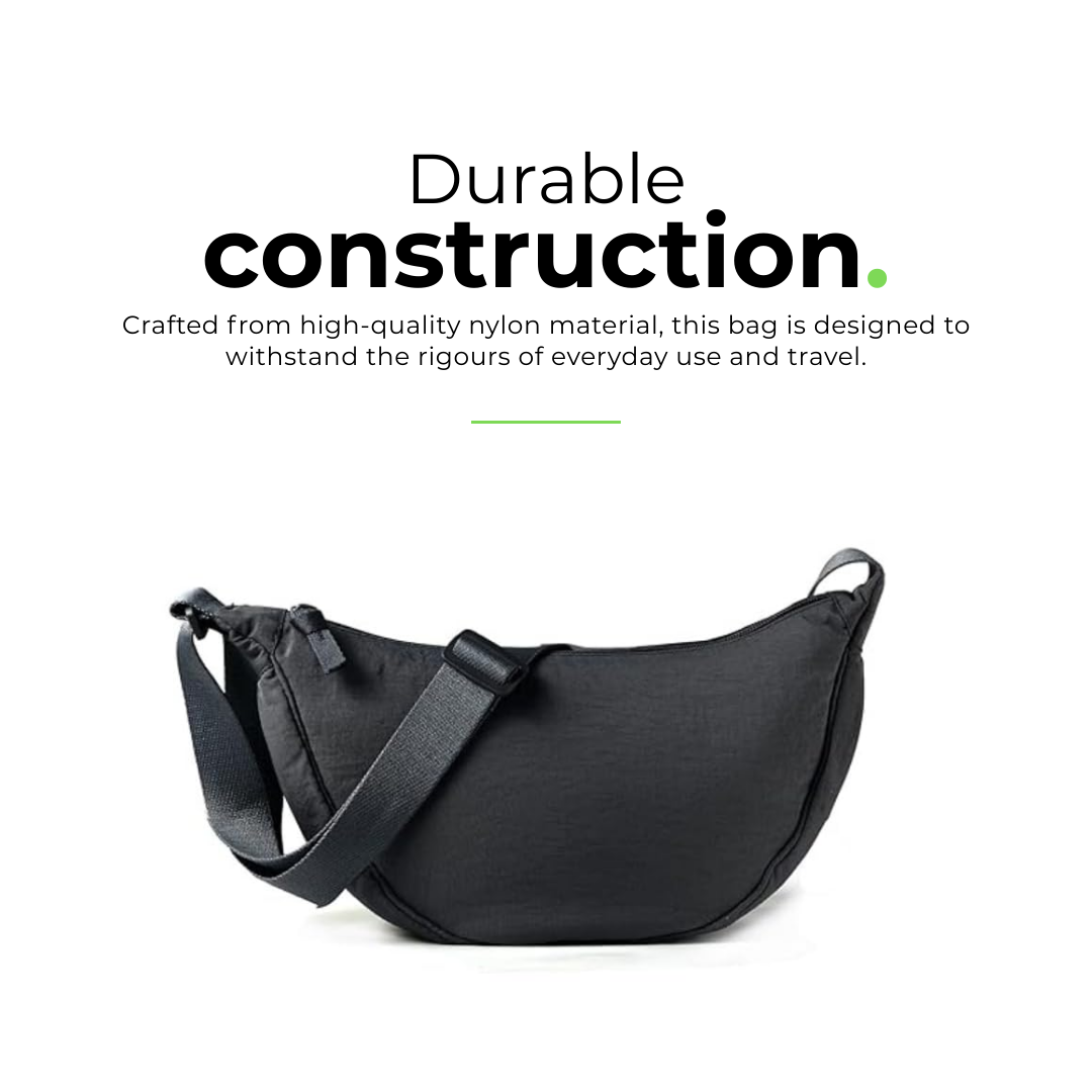 Crescent Half Moon Bag - Black
