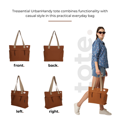 UrbanHandy Canvas Tote Bag For Women-Espresso