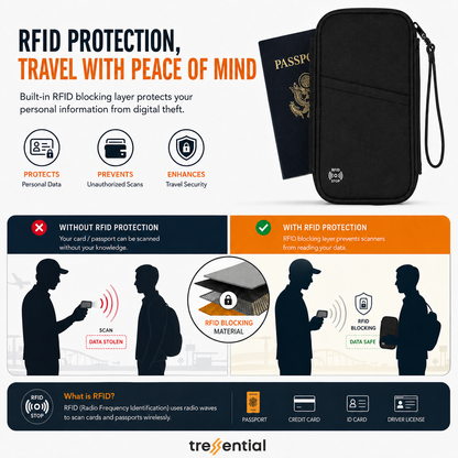 Passport Holder Travel Wallet-Black