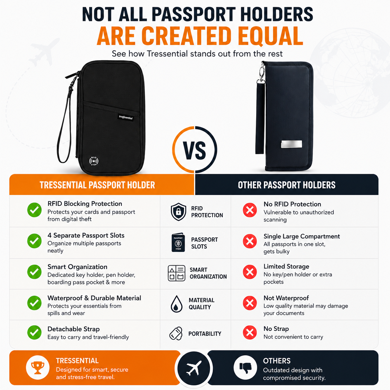 Passport Holder Travel Wallet-Black