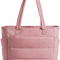 Tressential Puffer Tote Bag for Women-Pink