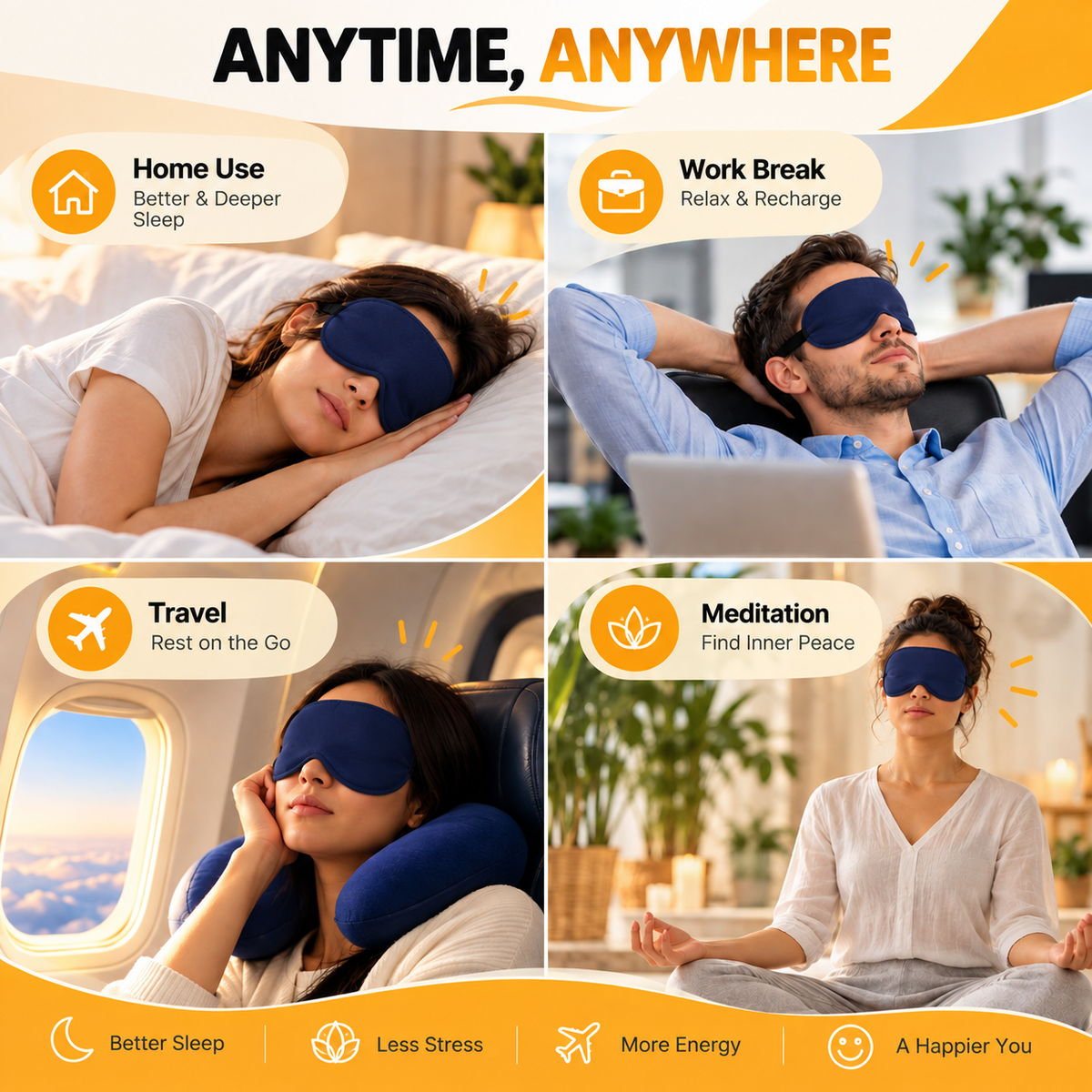 Travel Eye Mask - Blue